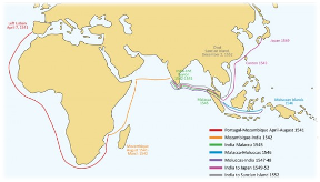 A map of Saint Francis Xavier's journey