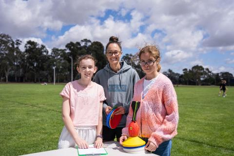 3 people at an SFX Open Day
