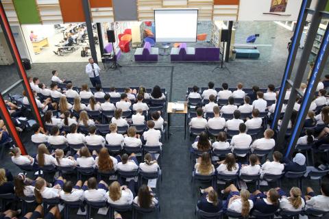 Students in an assembly